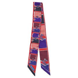Hermès Pañuelo de seda Twilly Roja
