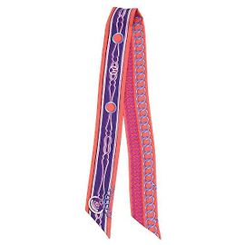 Hermès Lenço Twilly de seda Multicor