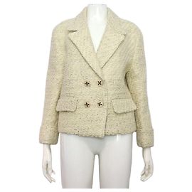 Gucci Double Breasted Tweed Women's Jacket Golden
