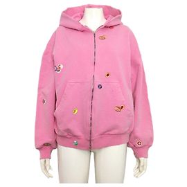 Balenciaga Chaqueta con capucha con cremallera de algodón para mujer Rosa Rosa