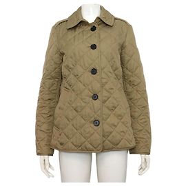 Burberry Jaqueta acolchoada com padrão de diamante para mulher Marrom