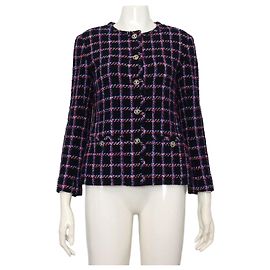 Chanel Giacca in tweed multicolore blu navy da donna Season Blu
