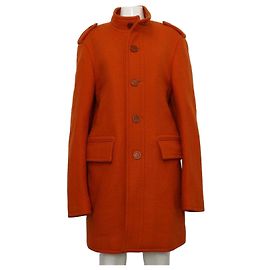 Burberry Men's Coat Wool Orange Orange
