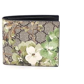 Gucci GG Logo Supreme Canvas Flower Printing Wallet Brown