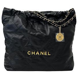 Chanel Bolsa acolchoada preta média Preto