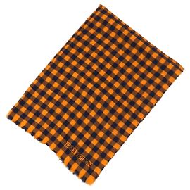 Louis Vuitton Schal mit orangefarbenem Karomuster Orange