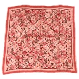 Louis Vuitton Bufanda con estampado de flores de cerezo Burdeos Roja