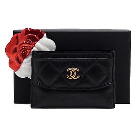 Chanel Gabrielle CC Card Holder Wallet Black