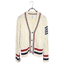 Thom Browne Zopfstrick-Cardigan Weiß