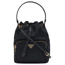 Prada Borsa a secchiello Duet in nylon Nero