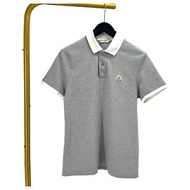 Moncler Kurzarm-Poloshirt Grau Braun