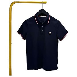 Moncler Kurzarm-Poloshirt Navy Blau
