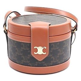Céline Bolsa de Ombro e Bolsa Transversal Triomphe Brown Medium Tambour Marrom
