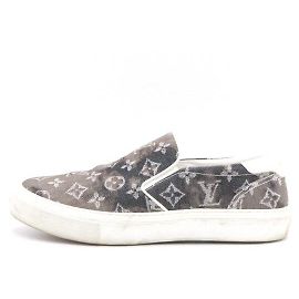 Louis Vuitton Monogram Denim Slip-On Sneakers for Men Brown