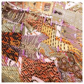 Hermès Sciarpa in seta plissettata multicolore da donna Multicolore