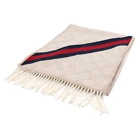 Gucci Sciarpa in lana Web Stripe per unisex Multicolore