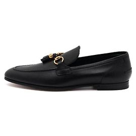 Gucci Mocassini Jordan da uomo in pelle nera con nappe Nero