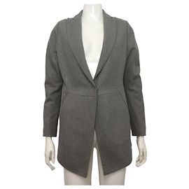 Brunello Cucinelli Chaqueta de mezcla de lana gris para mujer con dos botones Castaño