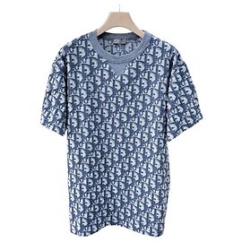 Dior Oblique Baumwoll-T-Shirt Blau Blau
