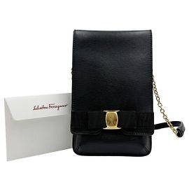 Salvatore Ferragamo Capa de Celular com Laço e Bolsa Transversal Preto Preto