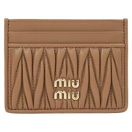 Miu Miu Tarjetero de piel napa acolchada Naranja