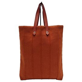 Hermès Amedaba MM Canvas Tote Bag Orange Orange