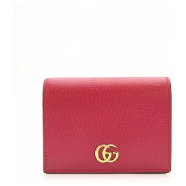 Gucci GG Marmont Card Case Wallet Red Red