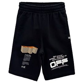 Off White Wavy Line Shorts Black