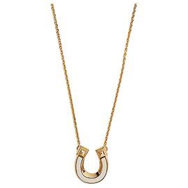 Hermès Collier en Or Jaune Cream, Small Model Blanc