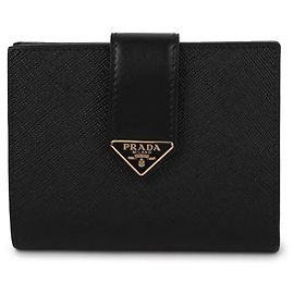 Prada Saffiano Leder Geldbörse Schwarz
