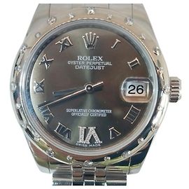 Rolex Orologio Datejust da donna con quadrante Chocolate e lunetta Oyster con Diamanti Marrone