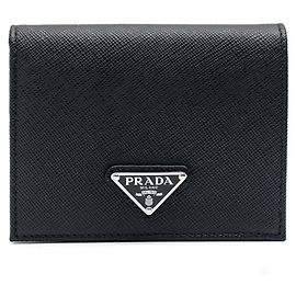 Prada Saffiano Leder Geldbörse Schwarz
