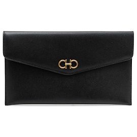 Salvatore Ferragamo Gancini Clutch Black