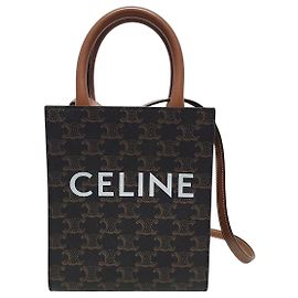 Céline Borsa Tote Verticale Triomphe Canvas Mini Marrone