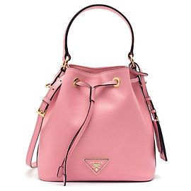 Prada Bolsa Bucket em couro Saffiano Rosa