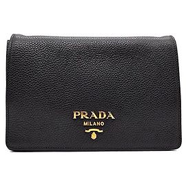 Prada Borsa a Spalla e Crossbody Vittelo Daino Nero