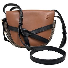Loewe Borsa a tracolla piccola Tweed Gate Marrone