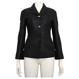 Hermès Giacca da equitazione in pelle da donna Nero