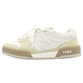 Fendi White Suede Low-Top Women's Sneakers White