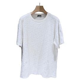 Dior Oblique Terry Kurzarm-T-Shirt Weiß Weiß
