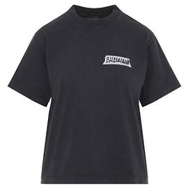 Balenciaga Masking Tape T-Shirt mit mittlerer Passform für Damen Schwarz