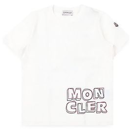 Moncler Camiseta de manga corta de algodón con estampado de logotipo (Blanco) Blanco