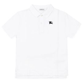 Burberry Polo a maniche corte ricamato con colletto classico per bambini (White) Bianco