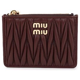 Miu Miu Nappa Leather Card Holder Brown
