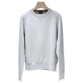 Tom Ford Grauer Sweatshirt aus Baumwolle mit Rundhalsausschnitt Braun