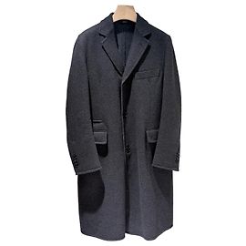 Hermès Virgin Wool Cotton Coat Jacket Grey Brown
