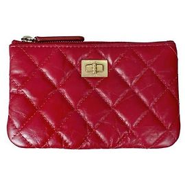 Chanel Mini Pouch Classic in pelle di vitello Rosso Oro Rosso