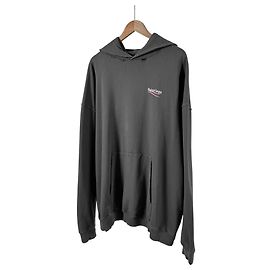 Balenciaga Distressed Political Large Fit Hoodie Grau Braun