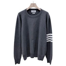 Thom Browne Diagonal gestricktes Armband im Milano-Stich, Grau Braun