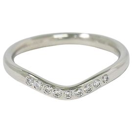 Aliança curva Tiffany & Co. Elsa Peretti em platina com diamantes Outro